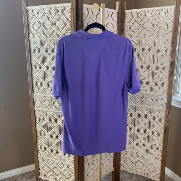 Banana Republic Men size large Purple Polo Solid Short Sleeve Embroidered Logo - Picture 2 of 6